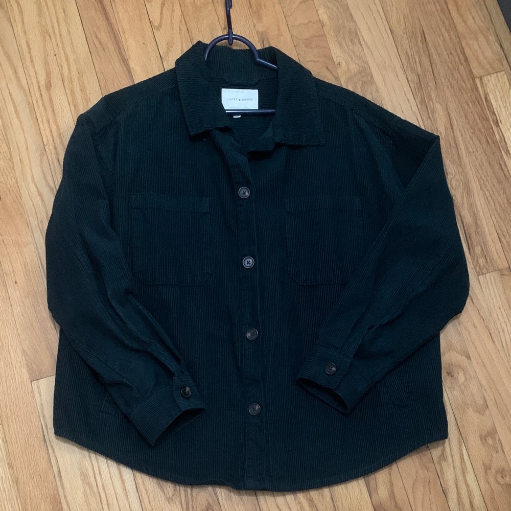 Lucky Brand Green Corduroy Utility Jacket